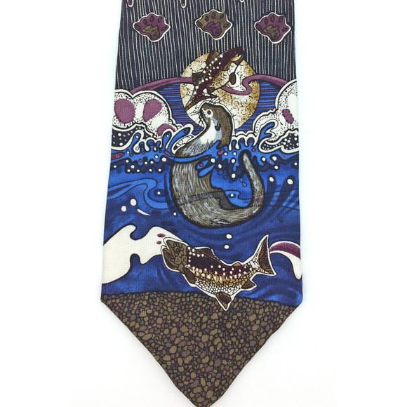 Oscardo Other - RARE Vintage Visions by Oscardo Native Otter or Seal Tie